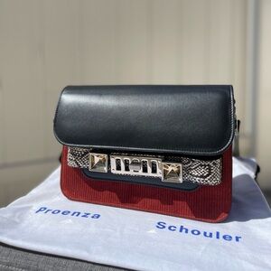 PROENZA SCHOULER Corduroy Suede Elaphe Mini PS11 Classic Shoulder Bag